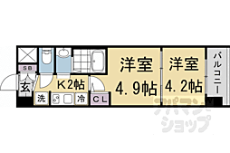 京都地下鉄東西線 二条駅 徒歩15分の賃貸マンション 7階2Kの間取り