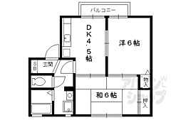 セジュール沙彌 1階2DKの間取り