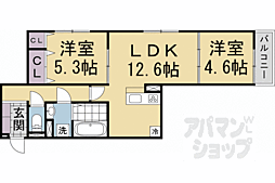 D-ROOM Sagarimatsu 2LDKの間取図画像