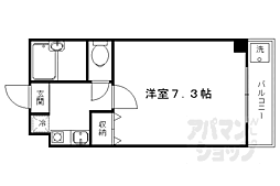 京福電気鉄道北野線 北野白梅町駅 徒歩13分の賃貸マンション 2階1Kの間取り