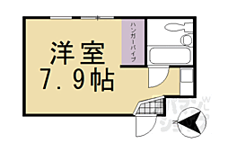 京都市営烏丸線 北大路駅 徒歩18分の賃貸マンション 3階1Kの間取り