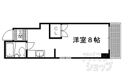 シンプルハイツベニス 4階1Kの間取り