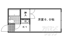 アクエルド東大路 3階1Kの間取り