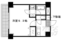 京阪本線 清水五条駅 徒歩1分の賃貸マンション 2階1Kの間取り