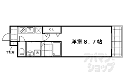 京阪本線 出町柳駅 徒歩10分の賃貸マンション 3階1Kの間取り