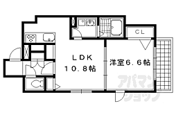 京都地下鉄東西線 二条城前駅 徒歩1分の賃貸マンション 2階1LDKの間取り