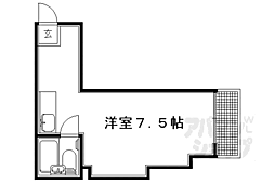 青木マンション 3階ワンルームの間取り