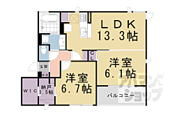 京阪本線 三条駅 徒歩3分の賃貸アパート 2階2LDKの間取り