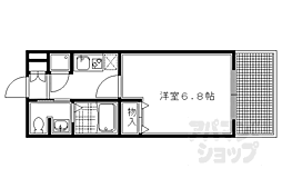 レジディア洛北 5階1Kの間取り