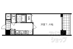 京都市営烏丸線 丸太町駅 徒歩14分の賃貸マンション 6階1Kの間取り