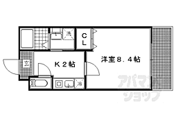 グランビィア御蔭II 3階1Kの間取り