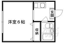 京阪本線 清水五条駅 徒歩7分の賃貸マンション 2階1Kの間取り