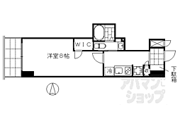 京都地下鉄東西線 東山駅 徒歩2分の賃貸マンション 2階1Kの間取り
