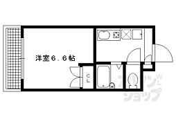 グランディール北白川 2階1Kの間取り
