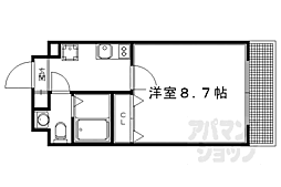 京阪本線 祇園四条駅 徒歩8分の賃貸マンション 2階1Kの間取り