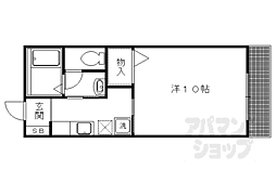 京福電気鉄道北野線 北野白梅町駅 徒歩12分の賃貸アパート 1階1Kの間取り
