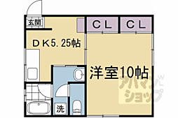 プルーリオン下鴨 2階1Kの間取り