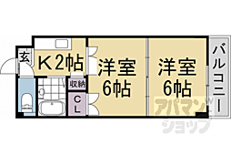 サンチェリー高田I 2階2Kの間取り