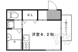 紫音 1階ワンルームの間取り