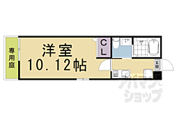 京阪本線 清水五条駅 徒歩9分の賃貸マンション 1階1Kの間取り