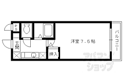 叡山電鉄鞍馬線 二軒茶屋駅 徒歩27分の賃貸マンション 3階1Kの間取り
