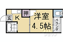 シオン荘 1階1Kの間取り
