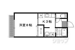 シャンティ宝ヶ池 2階1Kの間取り