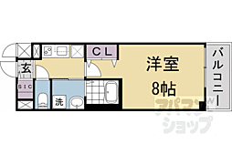 ベラジオ雅び京都洛北ガーデン 4階1Kの間取り