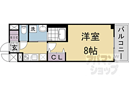 ベラジオ雅び京都洛北ガーデン 4階1Kの間取り
