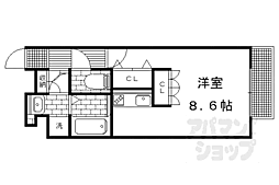 京阪本線 三条駅 徒歩5分の賃貸マンション 5階ワンルームの間取り