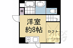 JR東海道・山陽本線 京都駅 徒歩18分の賃貸マンション 4階ワンルームの間取り