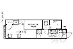レオパレスドムス花園 1Kの間取図画像
