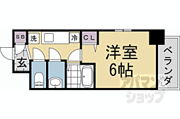 ヘラクレス北白川 5階1Kの間取り