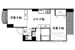 八星ハイツ 2DKの間取図画像