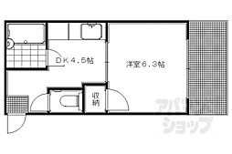 セントラル修学院 1DKの間取図画像
