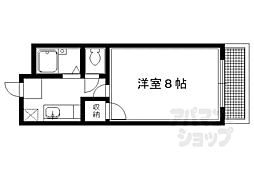 銀頂ハイツ 1Kの間取図画像