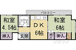 田辺ビル 2DKの間取図画像