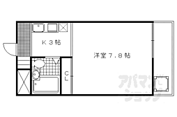 サンライズ大山 1Kの間取図画像