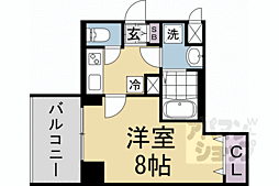 プレサンス京都北野白梅町 1Kの間取図画像