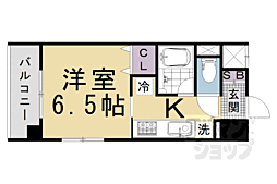 ラグゼナ清水五条 1Kの間取図画像