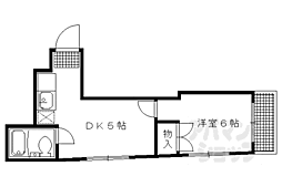 リビエールたかの 1DKの間取図画像