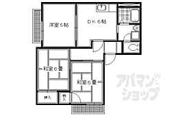 ガーデンハイツ花園 3DKの間取図画像