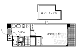 プレサンス京都修学院 1Kの間取図画像