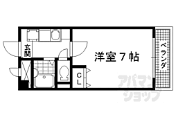 リバティ東大路 1Kの間取図画像
