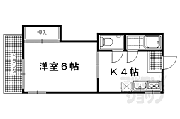 宝ハイツ 1Kの間取図画像