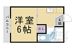 銀閣寺南 1Kの間取図画像