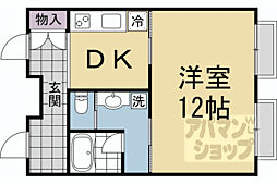 パティオ北白川 1DKの間取図画像