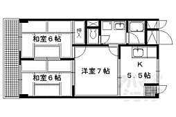 詩仙ハイム 3DKの間取図画像
