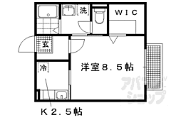 カーサフェリス 1Kの間取図画像