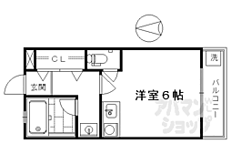 泉涌寺アビタシオン 1DKの間取図画像
